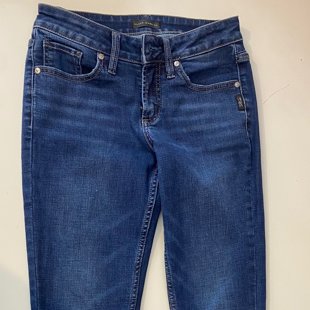 Silver Jeans Co. Women's Suki Mid Skinny Dark Wash Stretch Jeans W26 L31